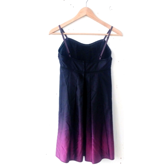 Max Azria Ombre Silk Slip Dress. Black/Eggplant. Size M. - Picture 2 of 3
